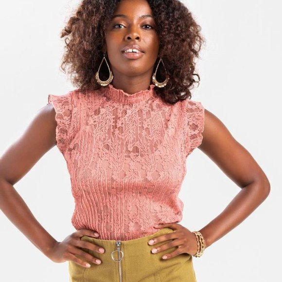 Francesca's Collections Tops - Francesca's | NWT Victoria Pleated Lace Top
